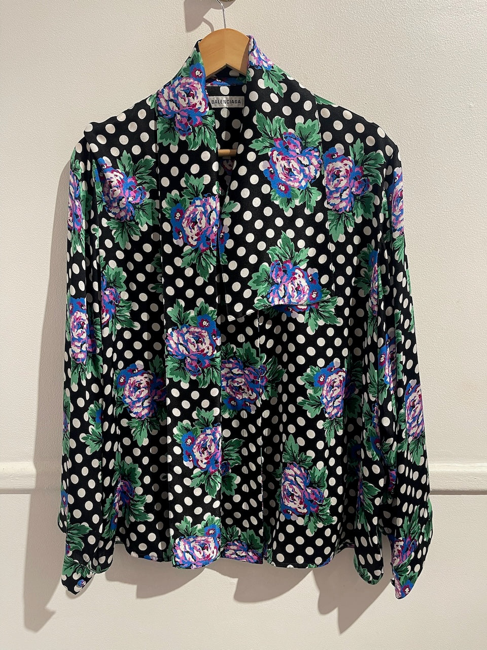 Chemisier Balenciaga à pois T.40