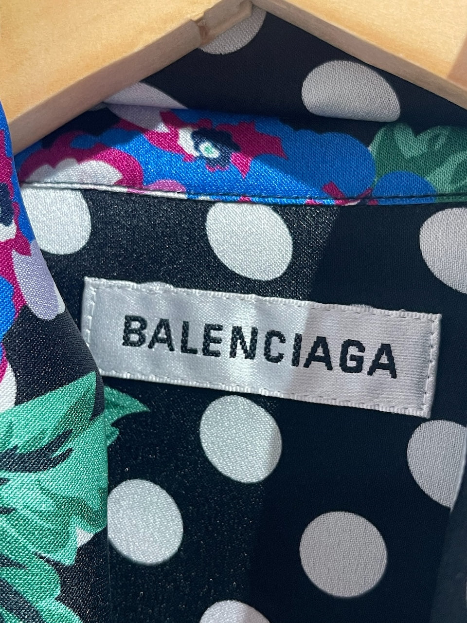 Chemisier Balenciaga à pois T.40