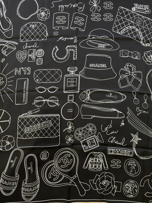 Foulard Chanel noir
