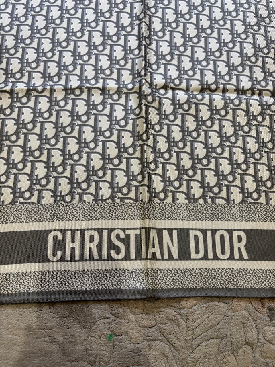 Carré Dior Oblique 90 double gris/noir