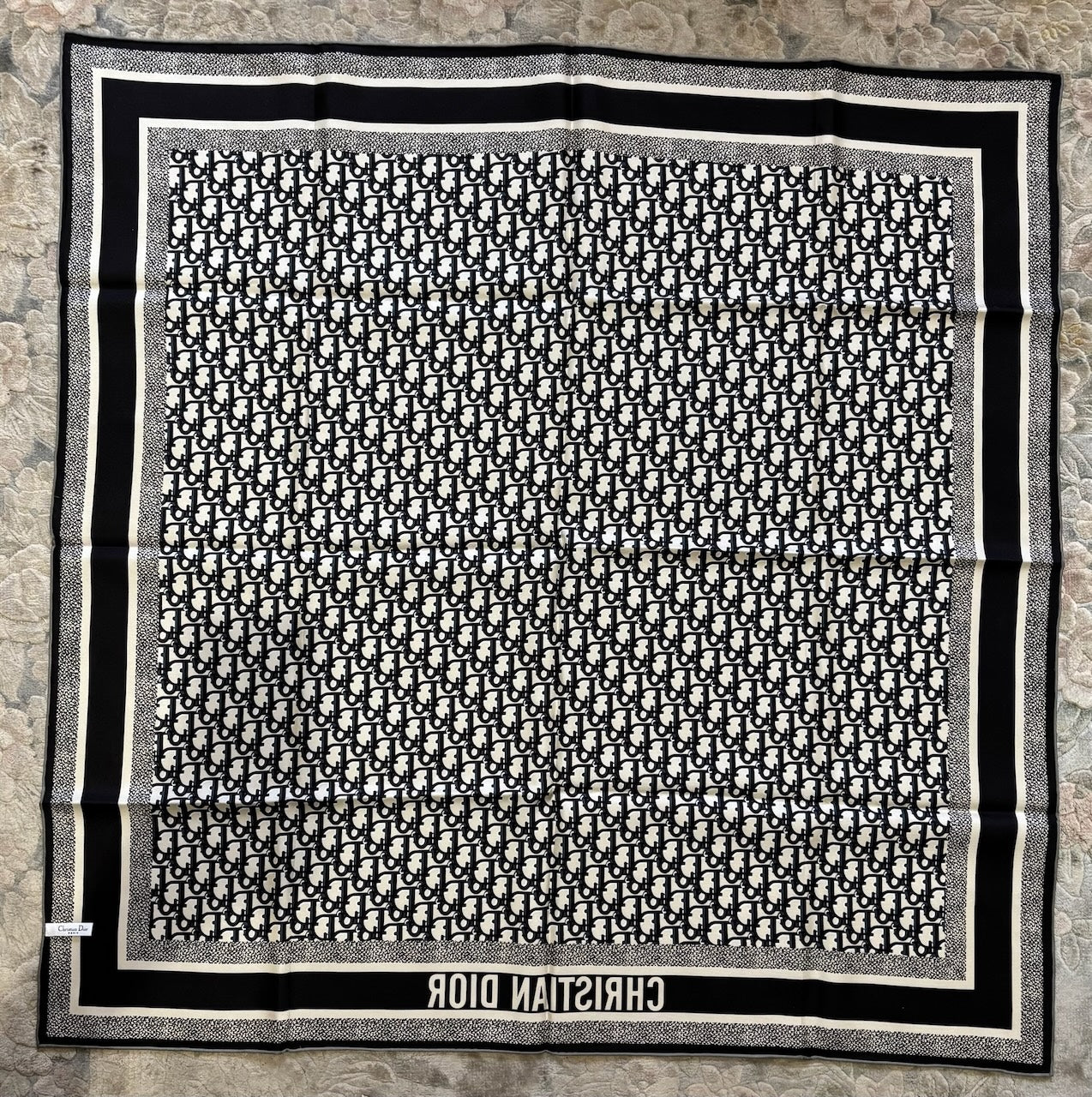 Carré Dior Oblique 90 double gris/noir