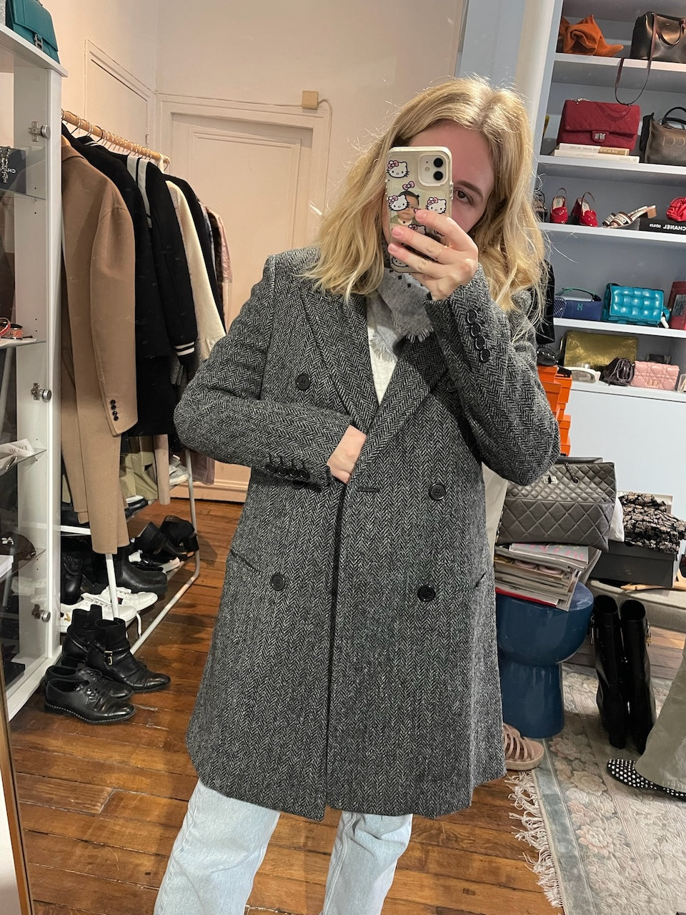 Manteau Saint Laurent gris T.40
