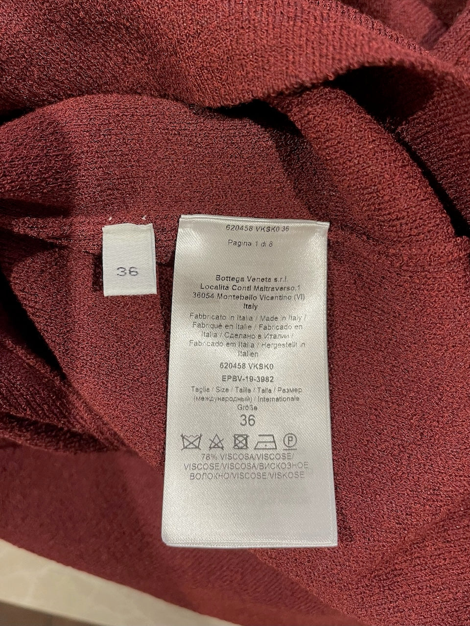 Robe Bottega Veneta bordeaux T.36