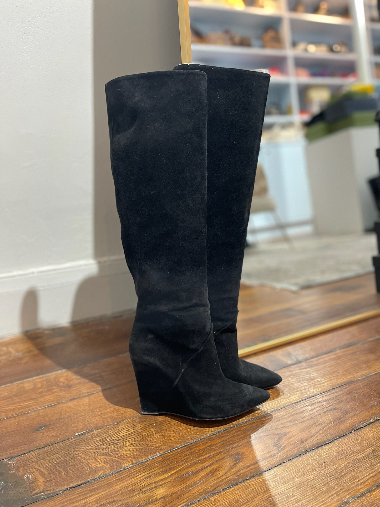 Bottes Saint Laurent Daim Noir T.37,5
