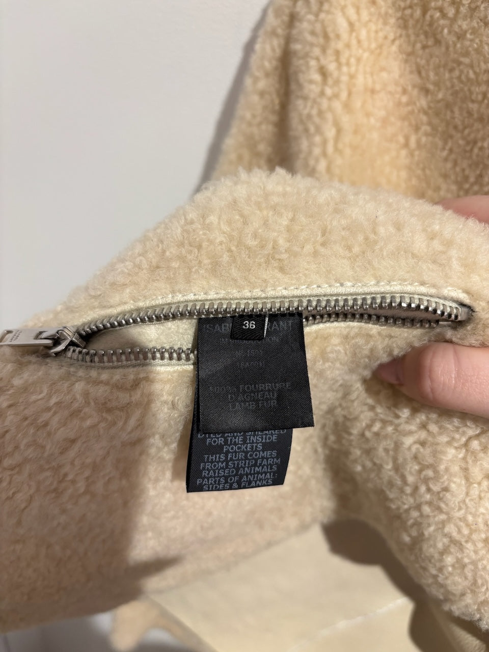 Veste Isabel Marant peau lainée T.36