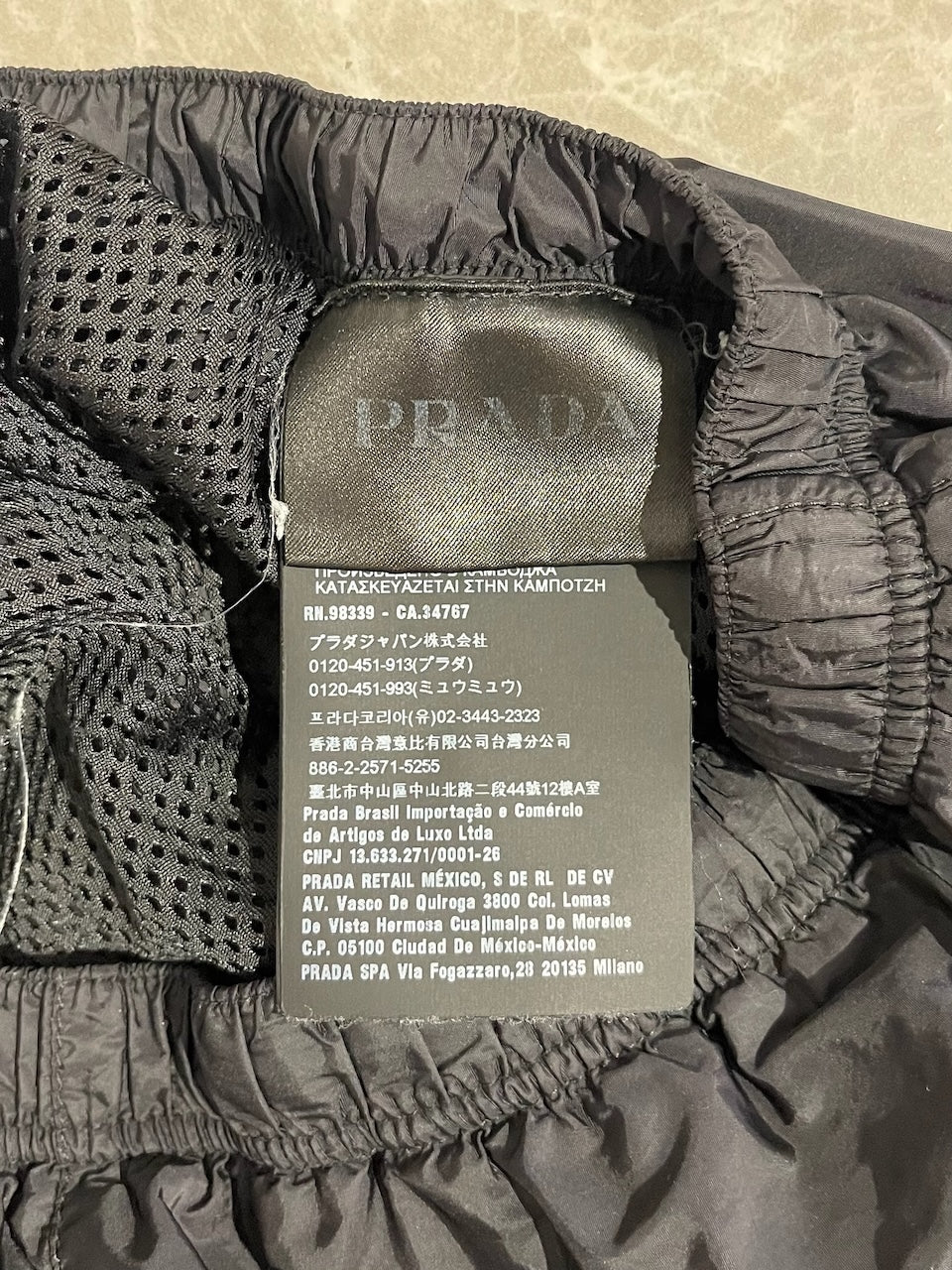 Short de bain Prada noir T.48