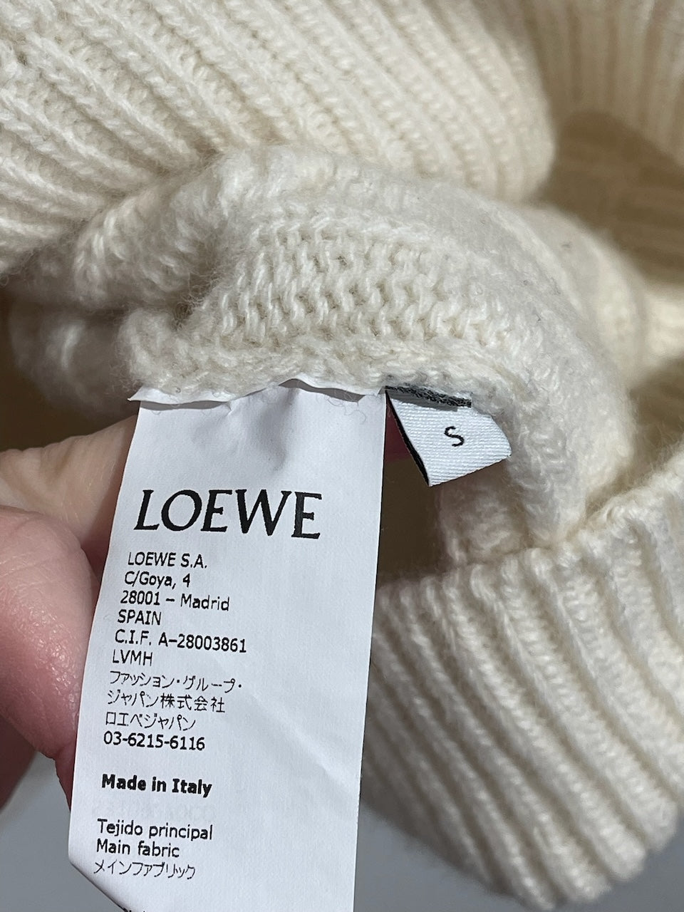 Pull Loewe blanc cassé T.S