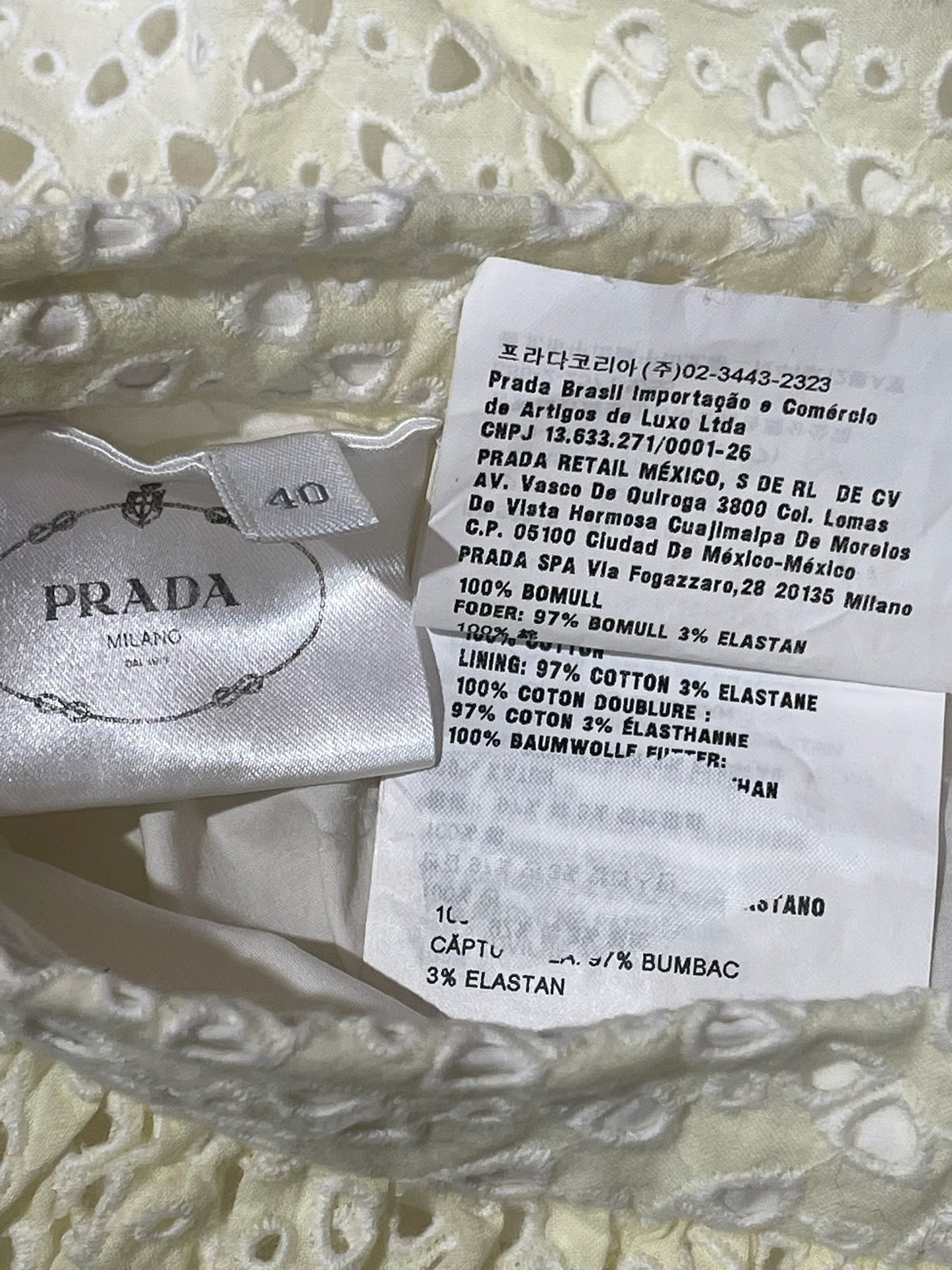 Jupe Prada jaune T.36