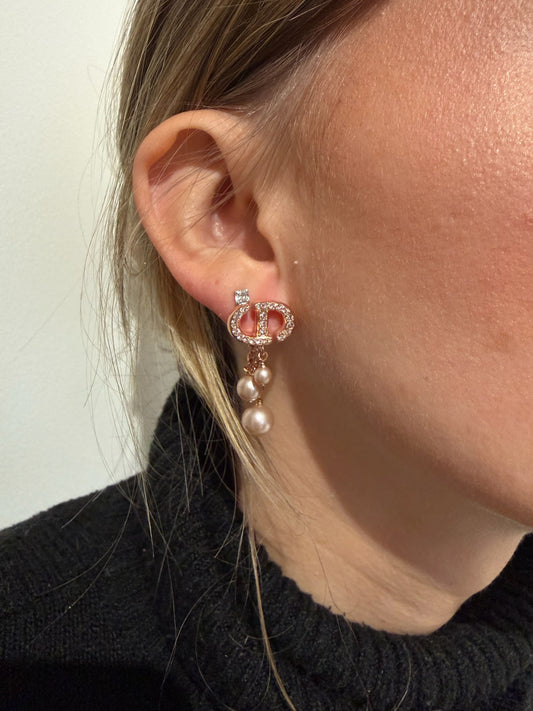 Boucles d'oreilles Dior CD rose gold