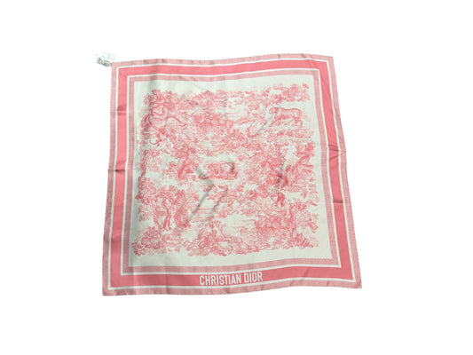 Foulard Dior toile de jouy rose