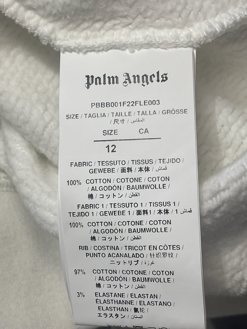 Sweat Palm Angels blanc T.12 ans