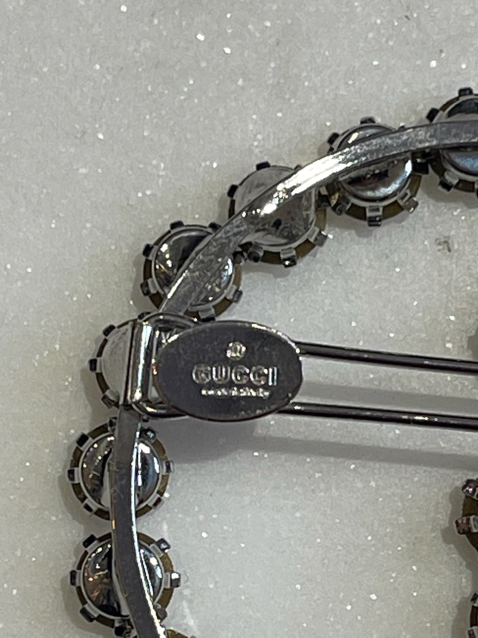 Barrette Gucci argenté