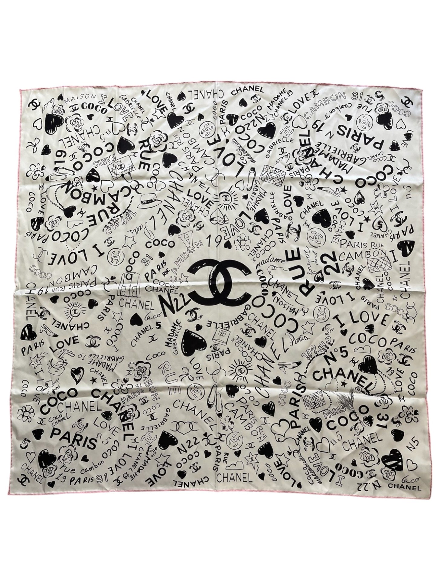 Foulard Chanel 90 blanc