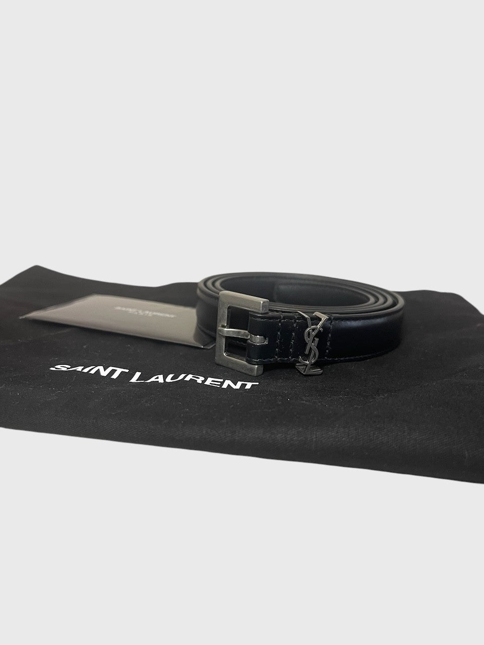 Ceinture Saint Laurent Cassandre noire T.85