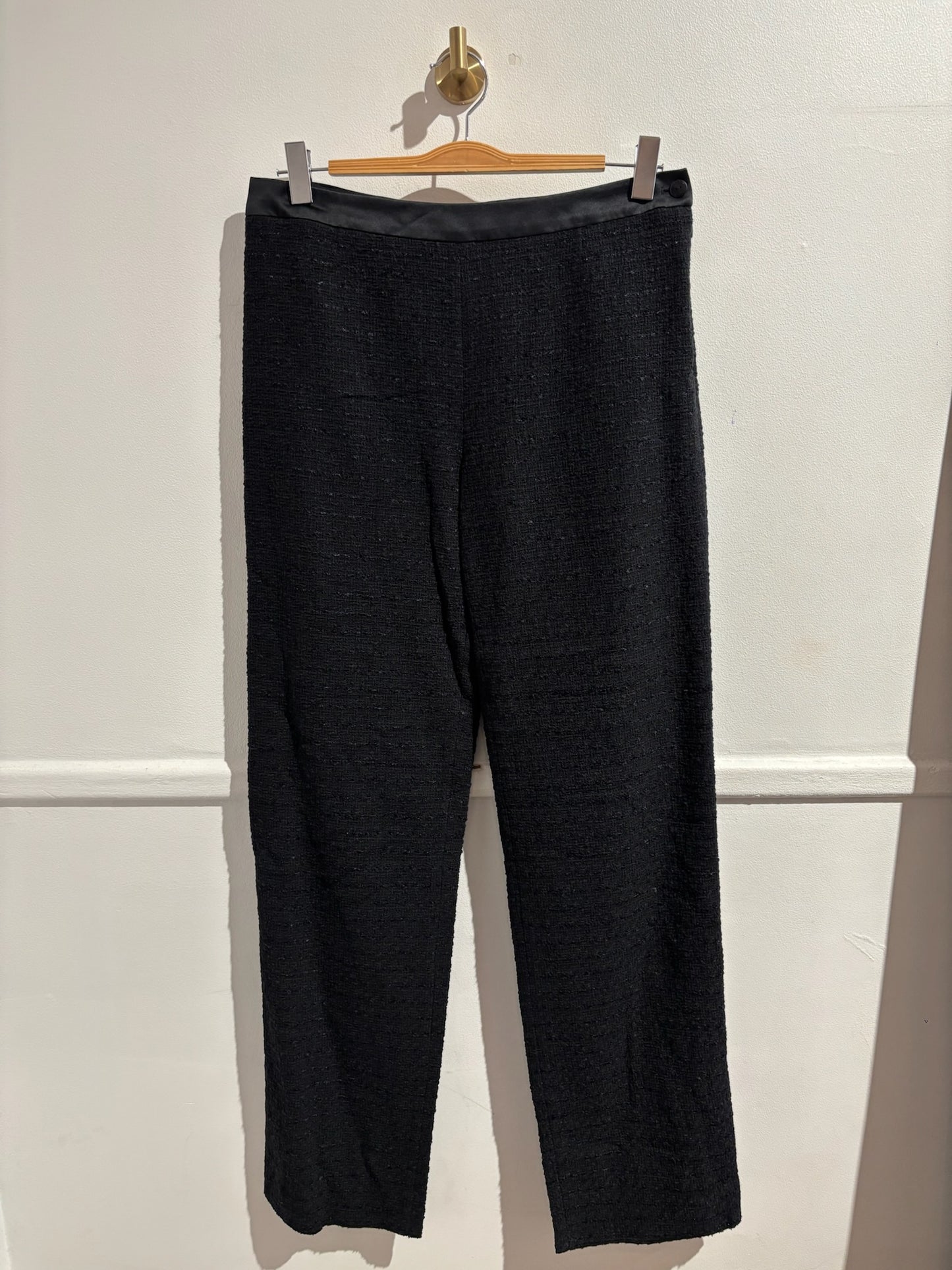 Pantalon Chanel tweed noir T.42
