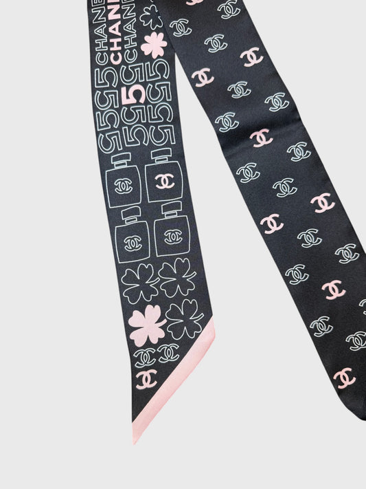 Foulard slim Chanel Trèfle noir