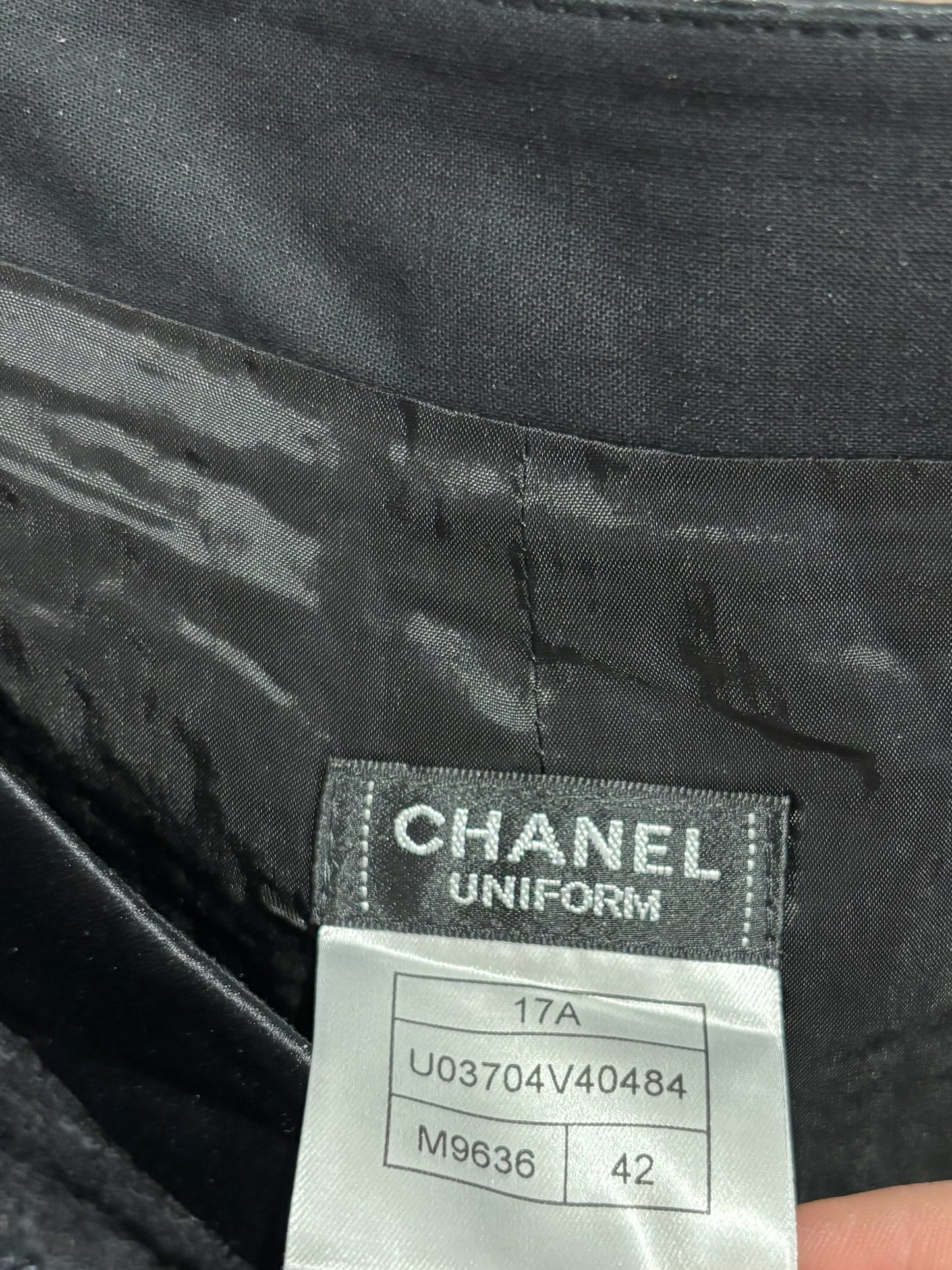 Pantalon Chanel tweed noir T.42