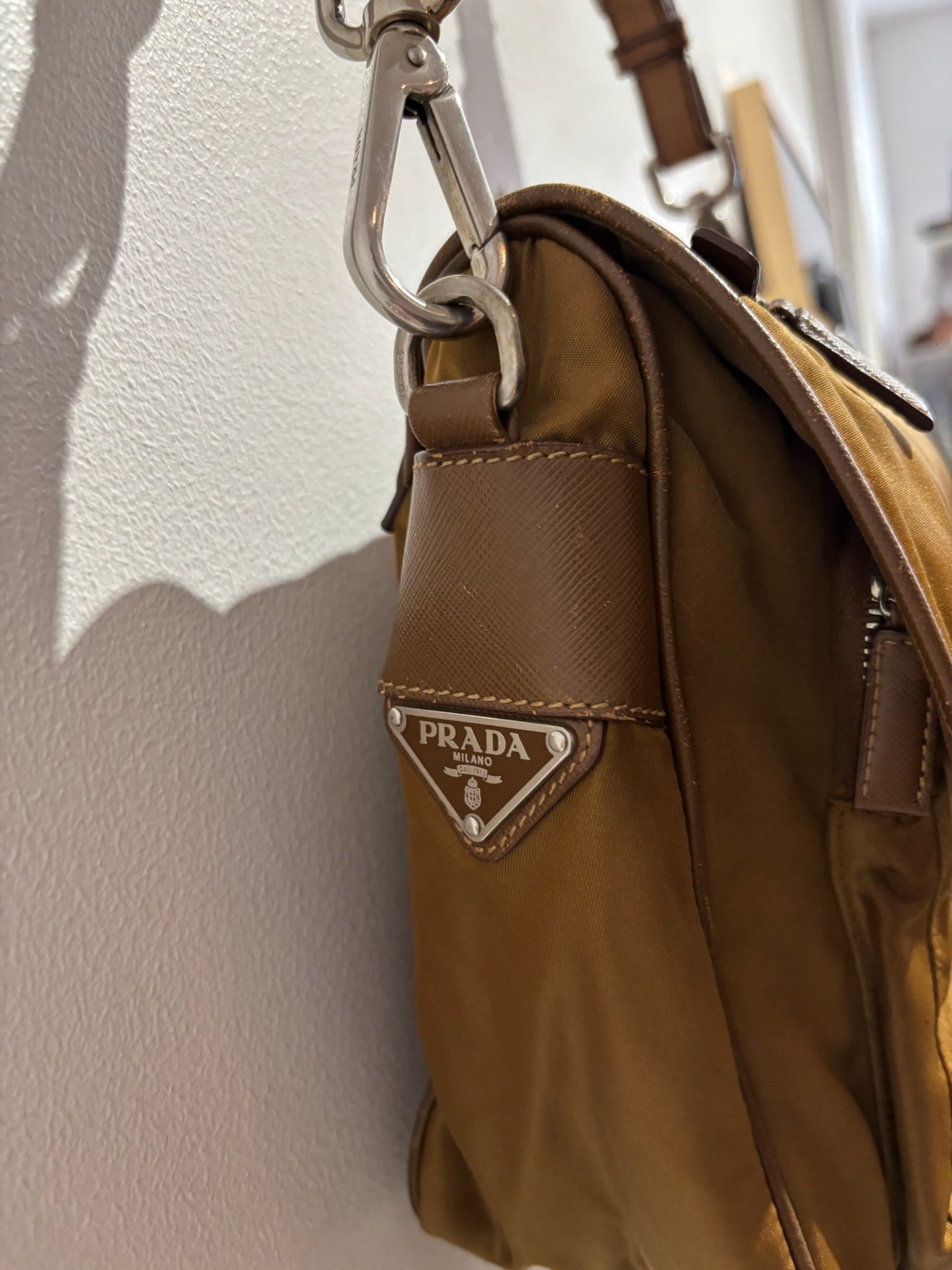 Sac Prada nylon ocre