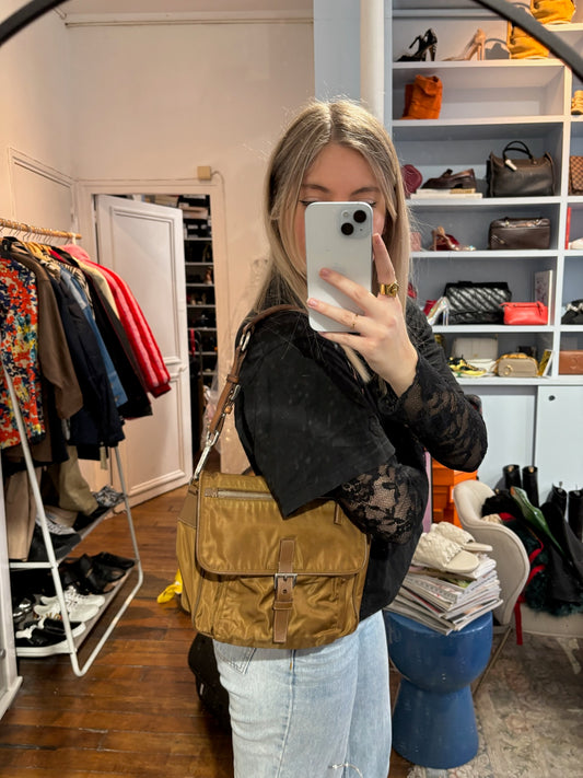 Sac Prada nylon ocre