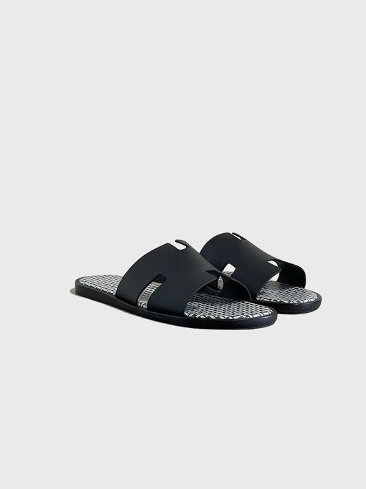 Mules Hermès Izmir noires T.42