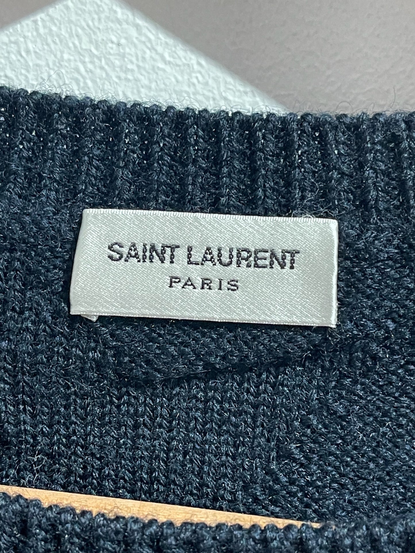 Pull Saint Laurent bleu marine T.L