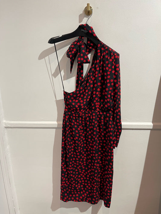 Robe Saint Laurent à pois T.40