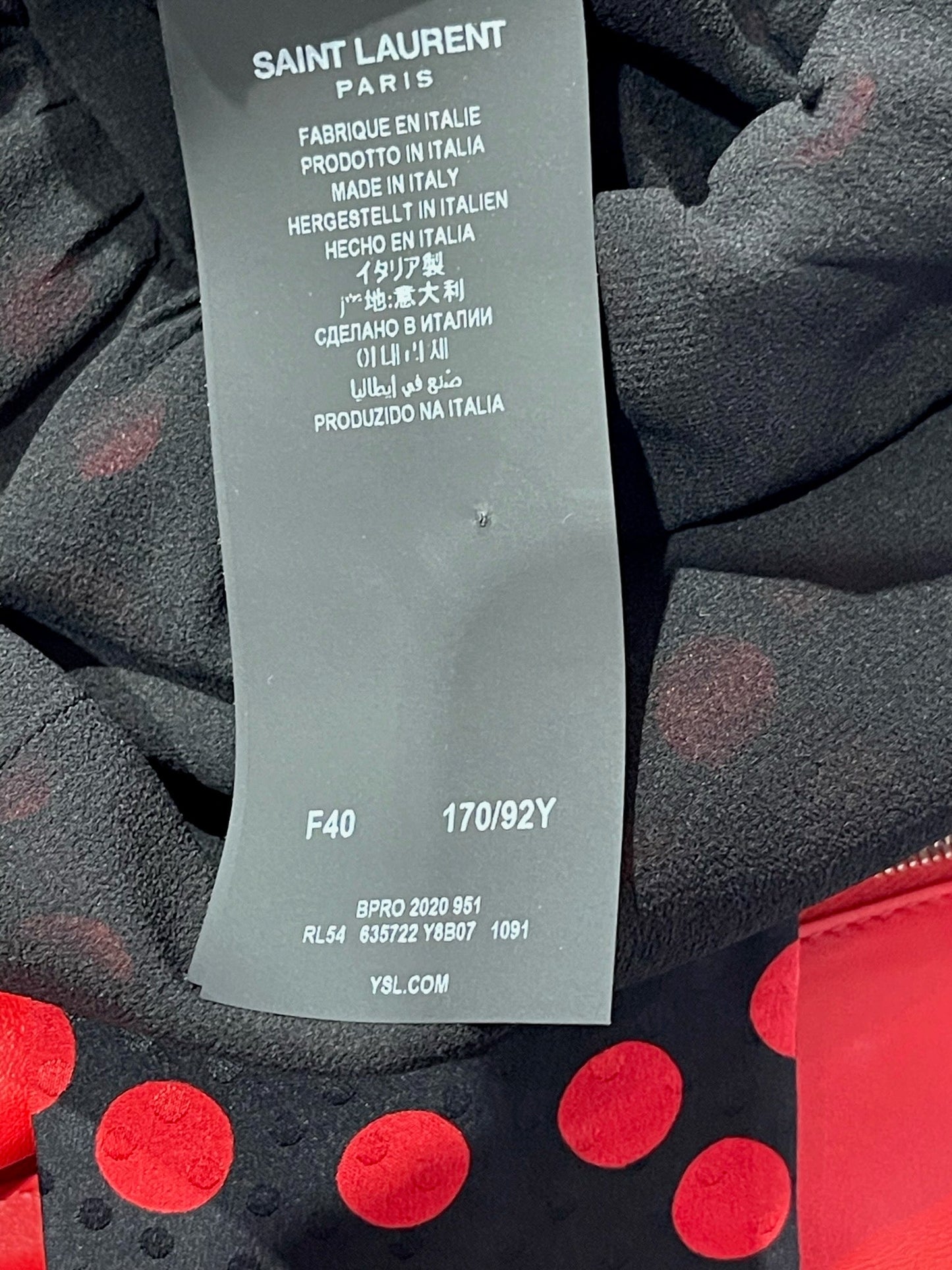 Robe Saint Laurent à pois T.40