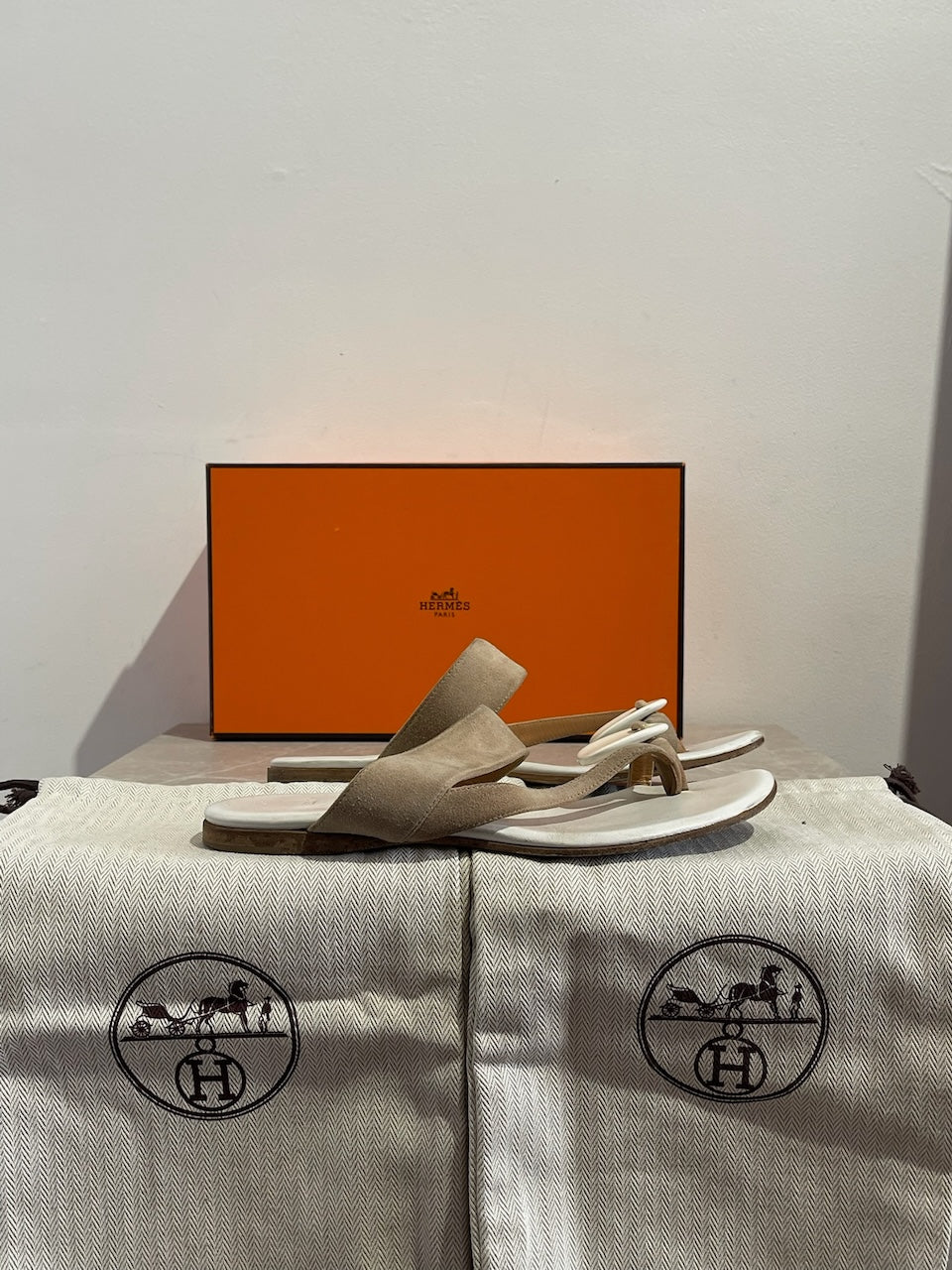 Sandales Hermès beige T.36