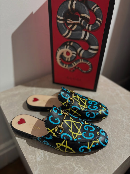 Mules Gucci Princetown Graffiti T.36,5