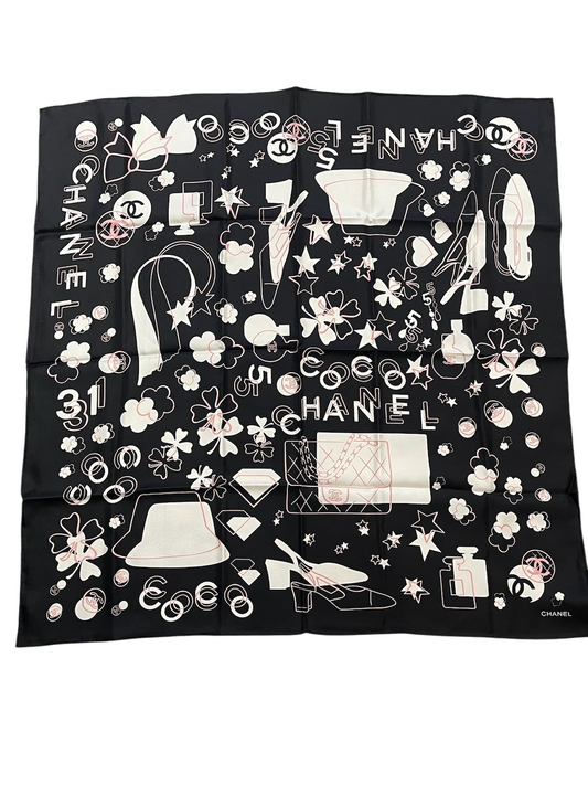 Foulard Chanel noir