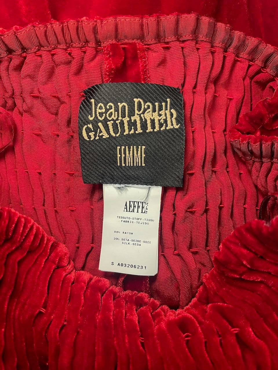 Pantalon Jean Paul Gaultier rouge T.S