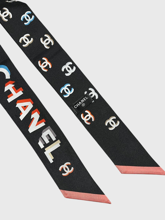 Foulard slim Chanel noir