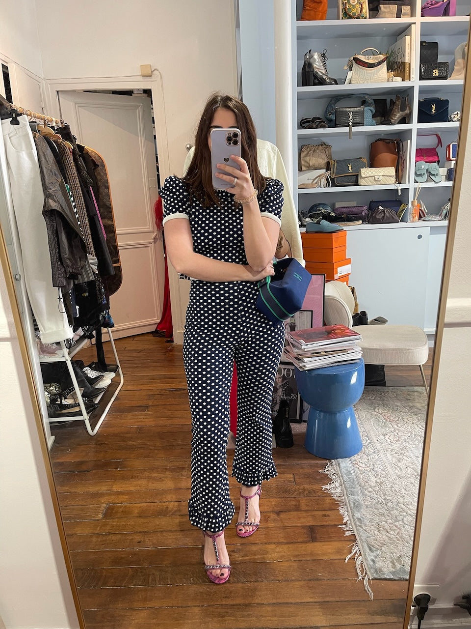 Top Miu Miu à pois T.XS