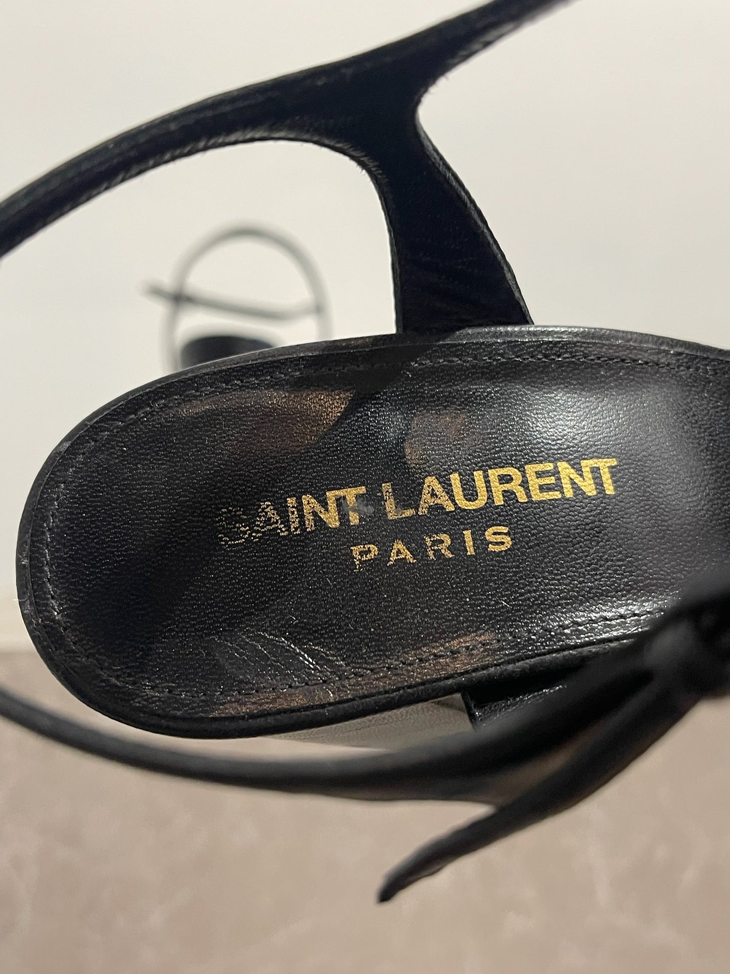 Sandales Saint Laurent noires T.38,5
