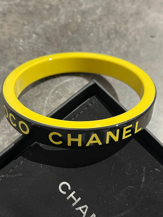 Bracelet Chanel jonc noir et jaune