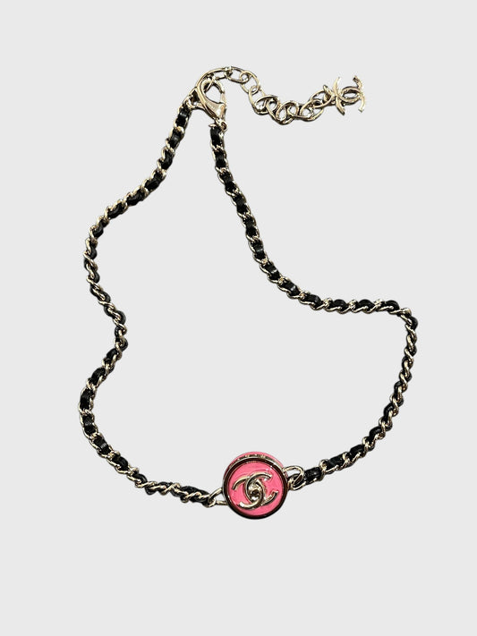 Collier Chanel chaine rose