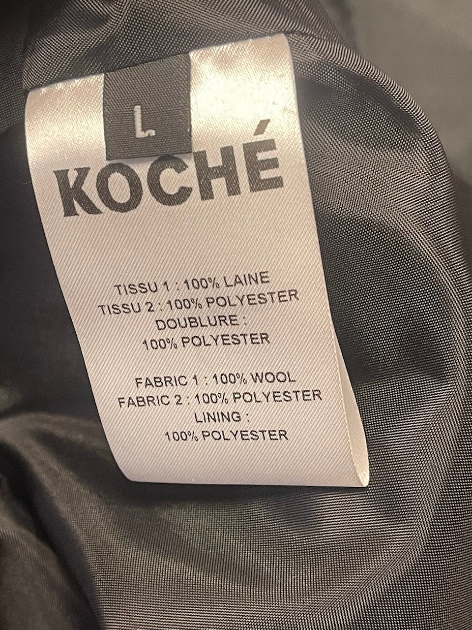 Manteau Koché noir T.L