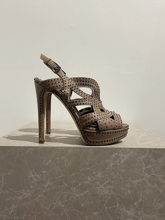 Sandales Dior beige T.38,5