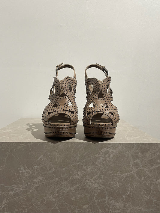 Sandales Dior beige T.38,5