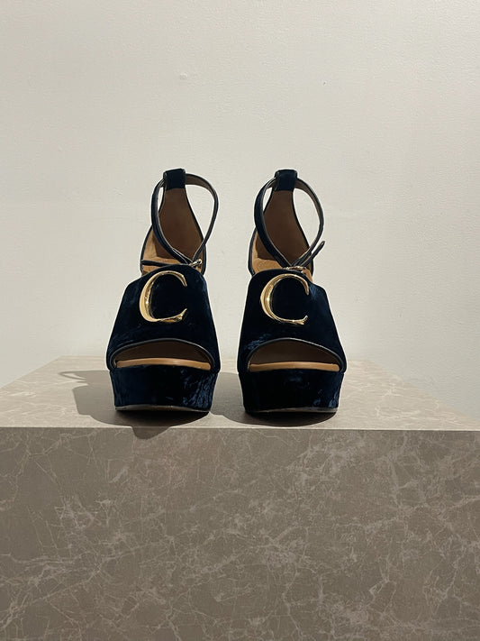Sandales Chloé bleu nuit T.38