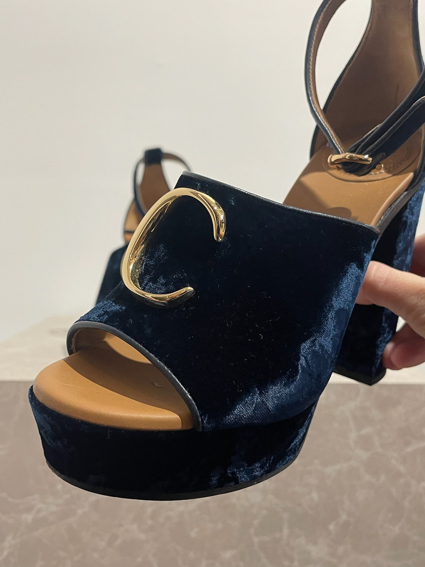 Sandales Chloé bleu nuit T.38