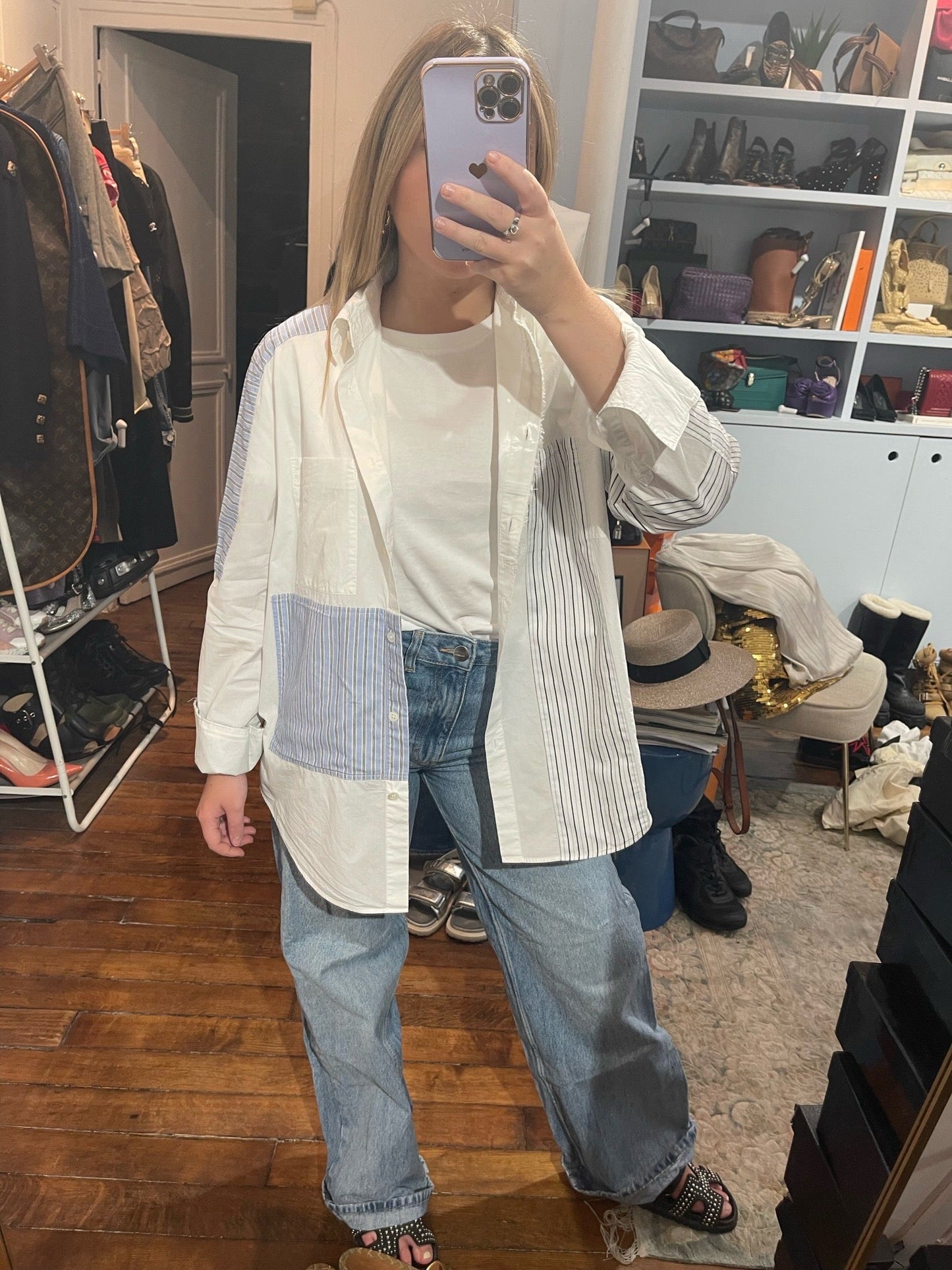 Chemise Acne Studios patchwork T.34