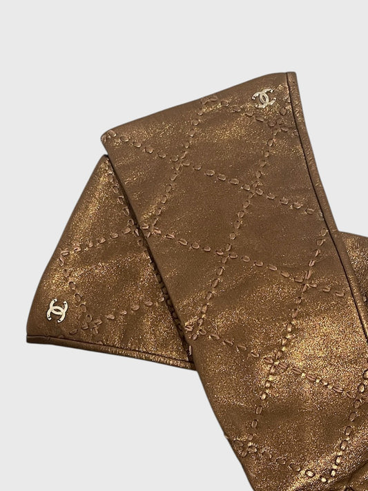 Gants Chanel mordoré T.XS