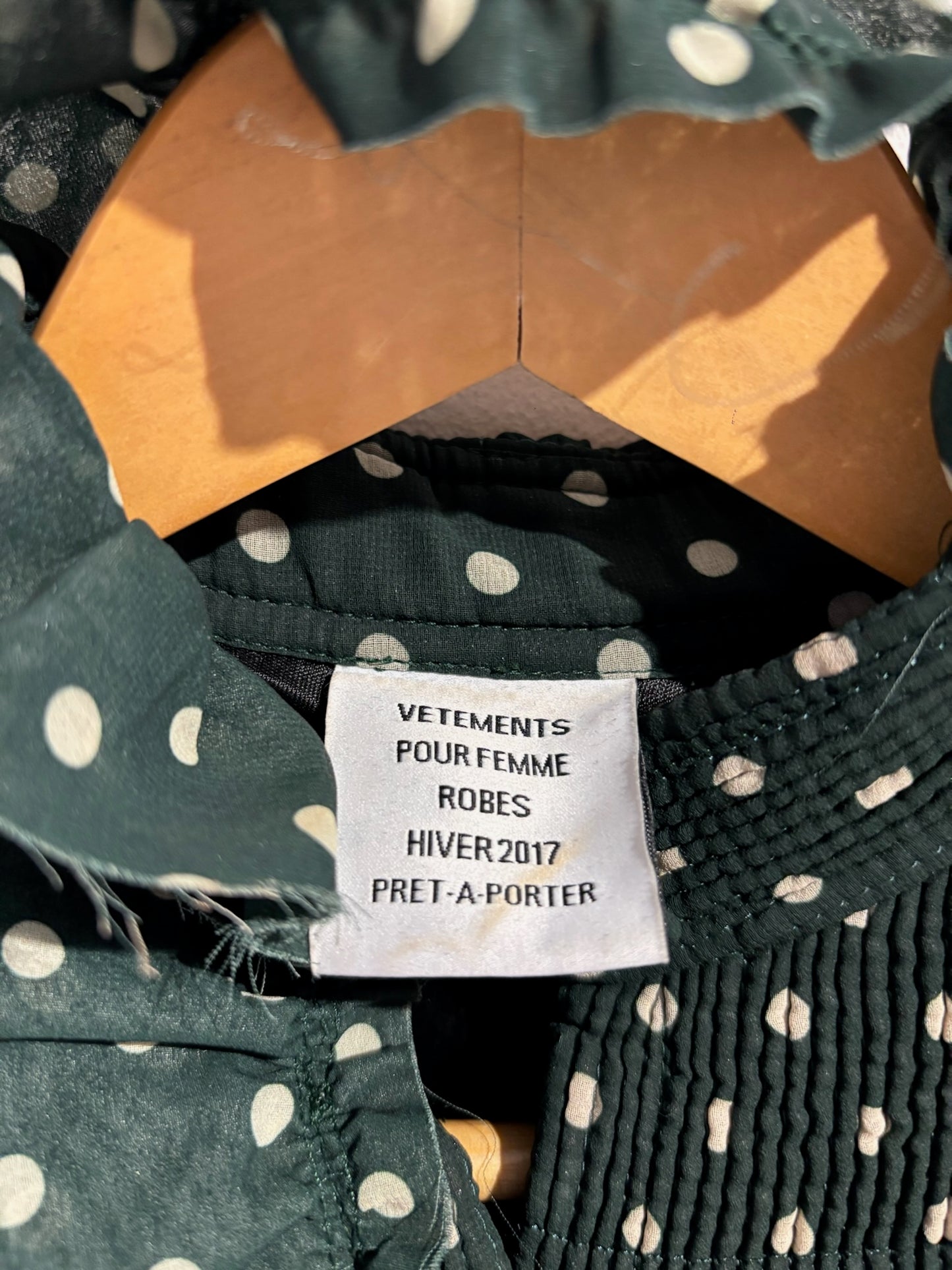 Robe VETEMENTS Vert T.XS Neuve