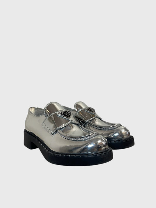 Derbies Prada argents T.35,5