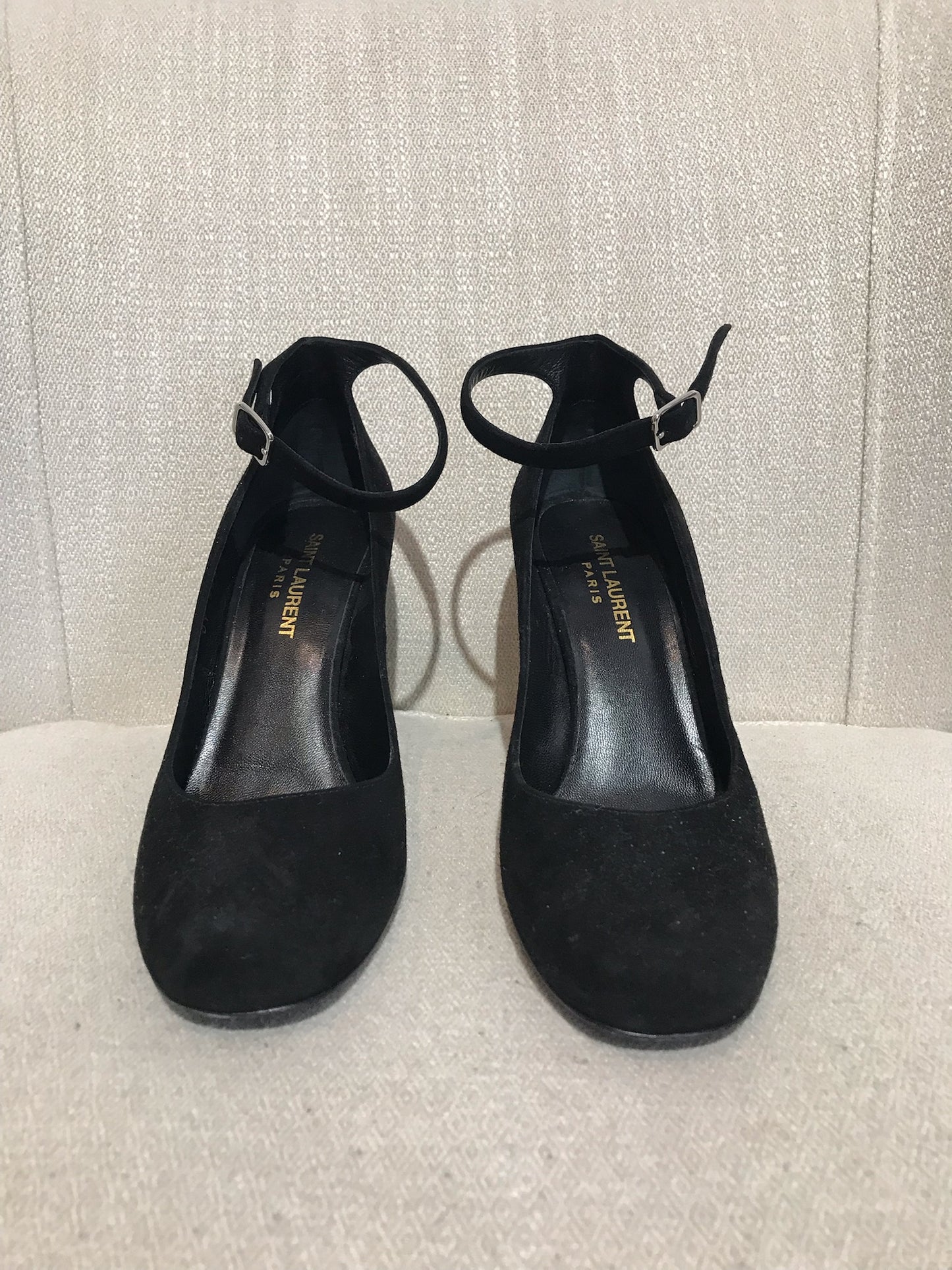 Escarpins Saint Laurent daim noir T.36