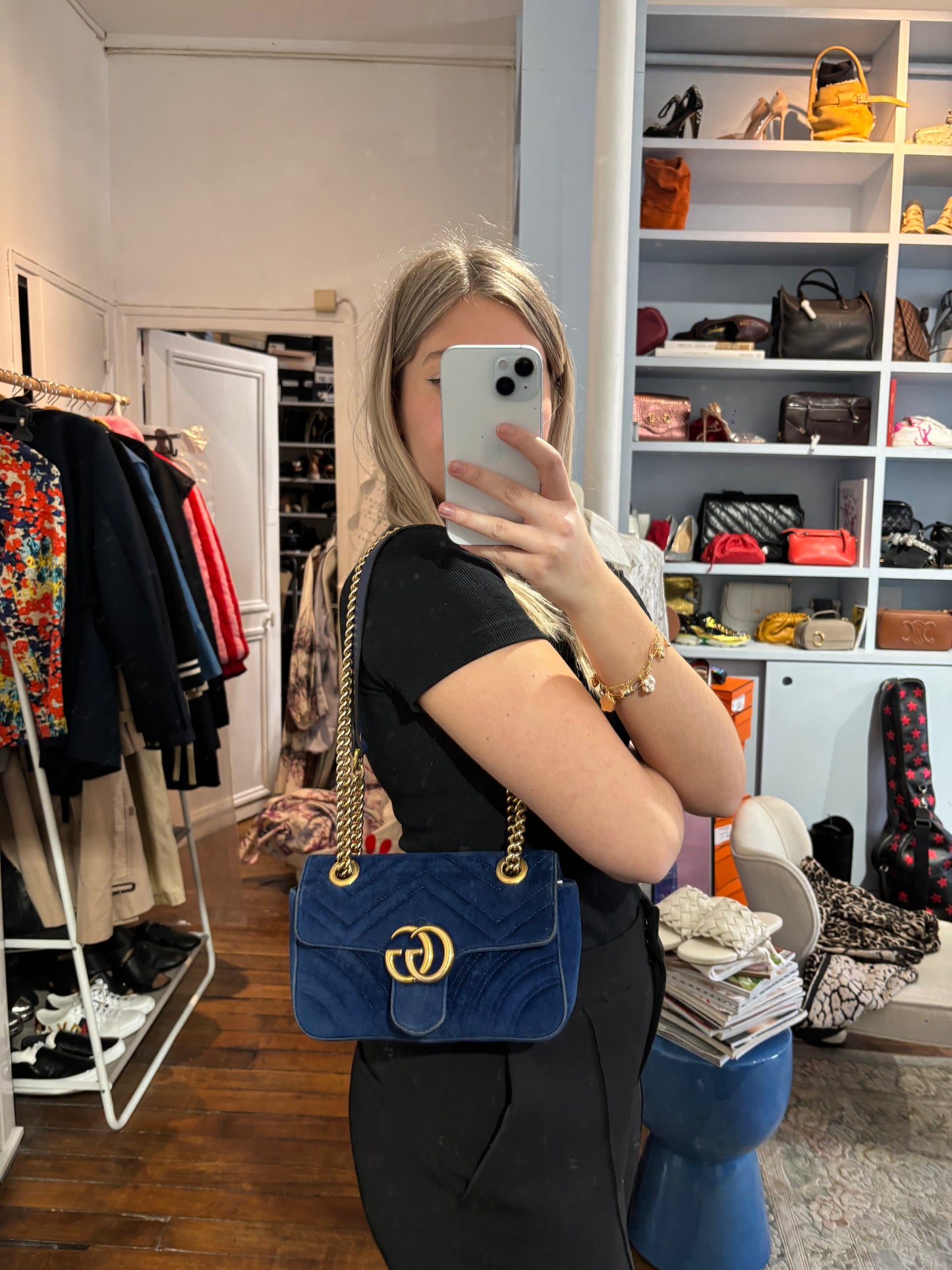 Sac Gucci Marmont Bleu