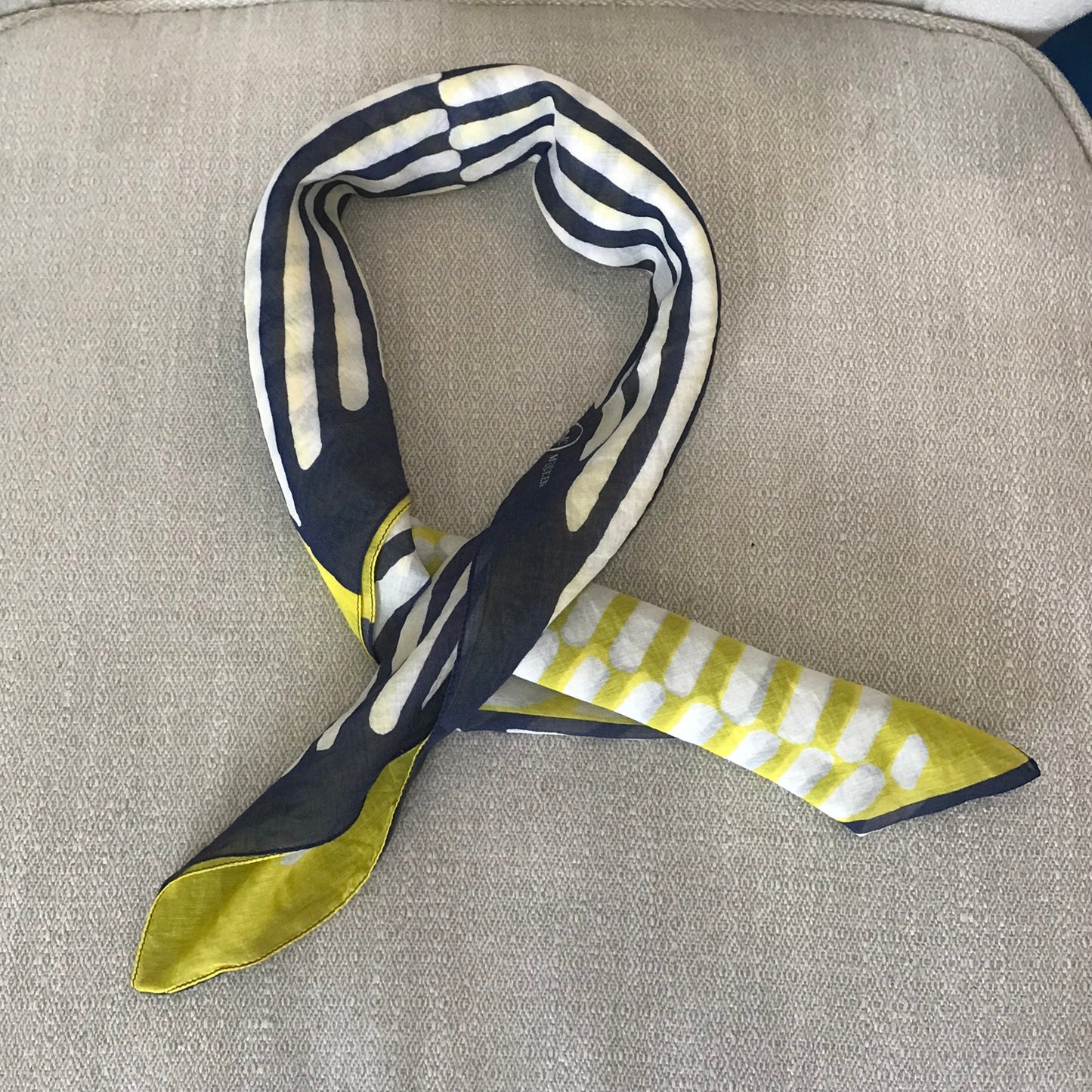 Foulard Alexander McQueen bleu et jaune