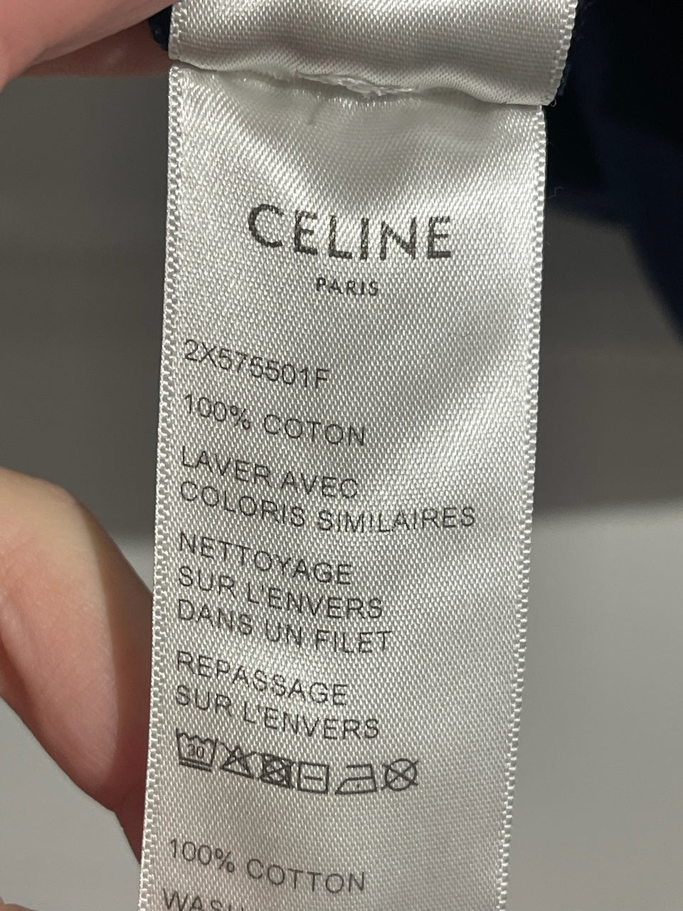 T-shirt Celine bleu marine T.L