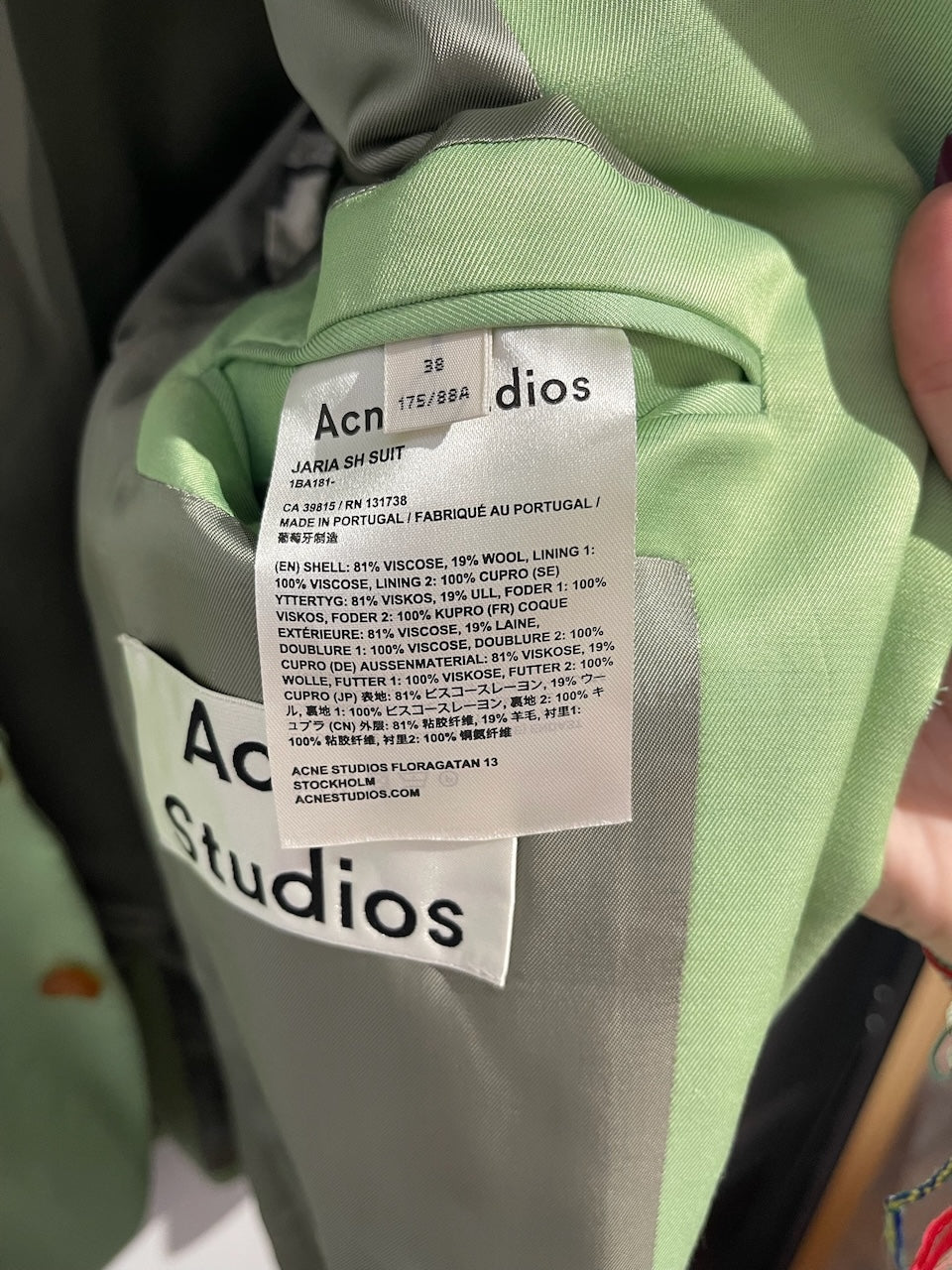 Blazer Acne Studios vert T.38